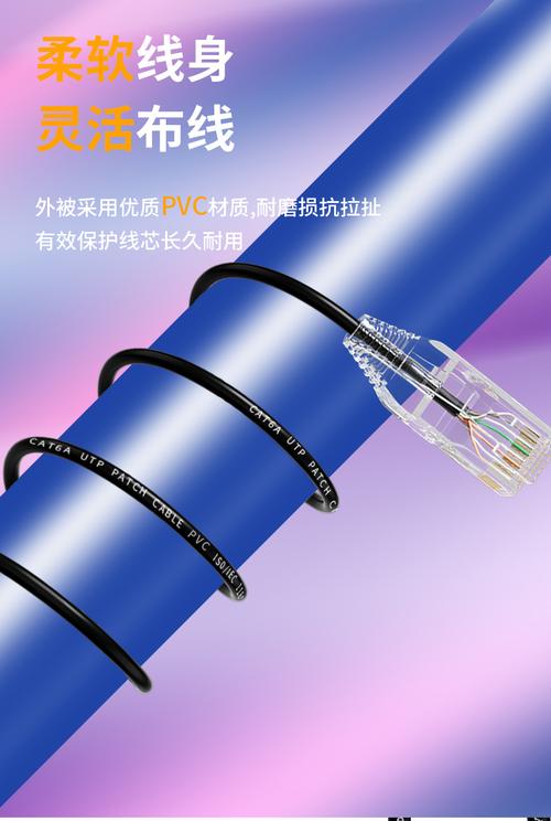 千天qantop超六類萬兆成品極細網線電腦路由器機房網絡跳線連接線藍色